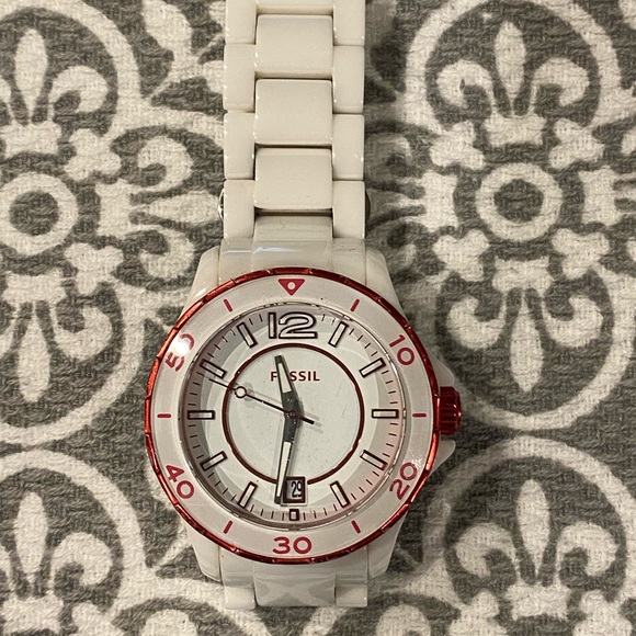Fossil White Ceramic Watch - Picture 1 of 6